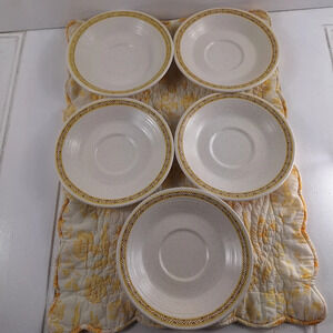 Lot of 5 Franciscan Hacienda Gold 6 1/2" Earthenware Bread / Dessert Plates  USA